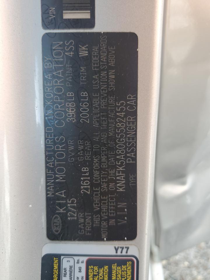 2016 Kia Forte Lx VIN: KNAFK5A80G5582455 Lot: 71020945