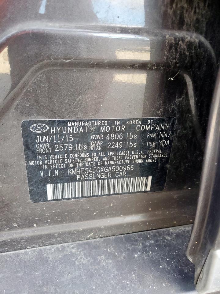 2016 Hyundai Azera VIN: KMHFG4JGXGA500966 Lot: 81513695