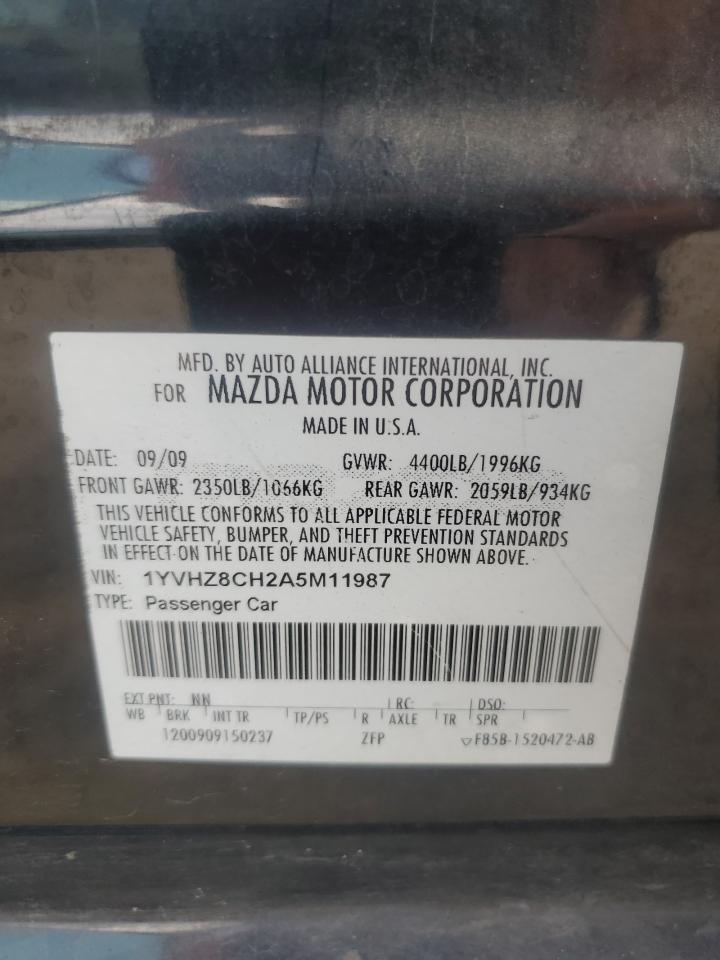 2010 Mazda 6 I VIN: 1YVHZ8CH2A5M11987 Lot: 81212595