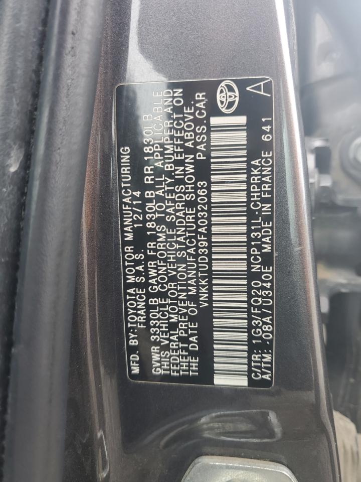 2015 Toyota Yaris VIN: VNKKTUD39FA032063 Lot: 81953675