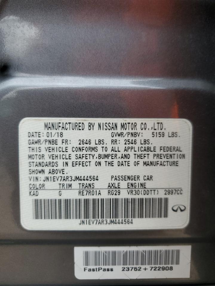 2018 Infiniti Q50 Luxe VIN: JN1EV7AR3JM444564 Lot: 71403885
