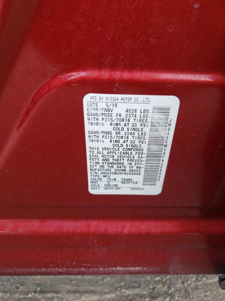 2015 Nissan Rogue Select S VIN: JN8AS5MVXFW256996 Lot: 71607875