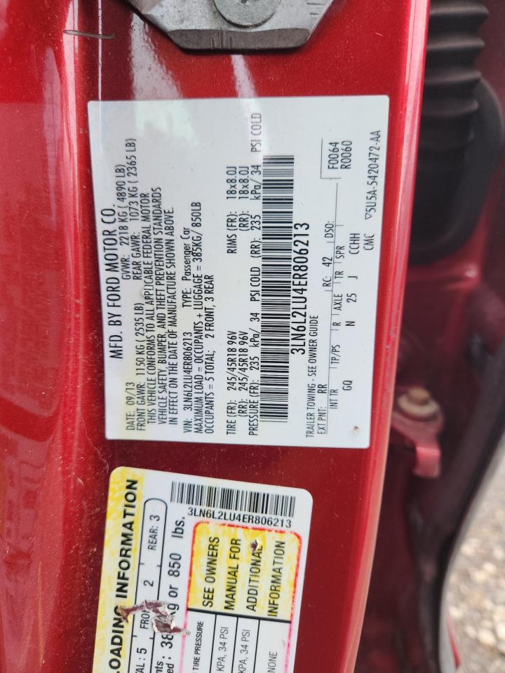 2014 Lincoln Mkz Hybrid VIN: 3LN6L2LU4ER806213 Lot: 71912995