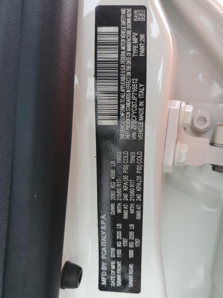 2018 Fiat 500X Trekking VIN: ZFBCFYCB7JP716512 Lot: 71308375