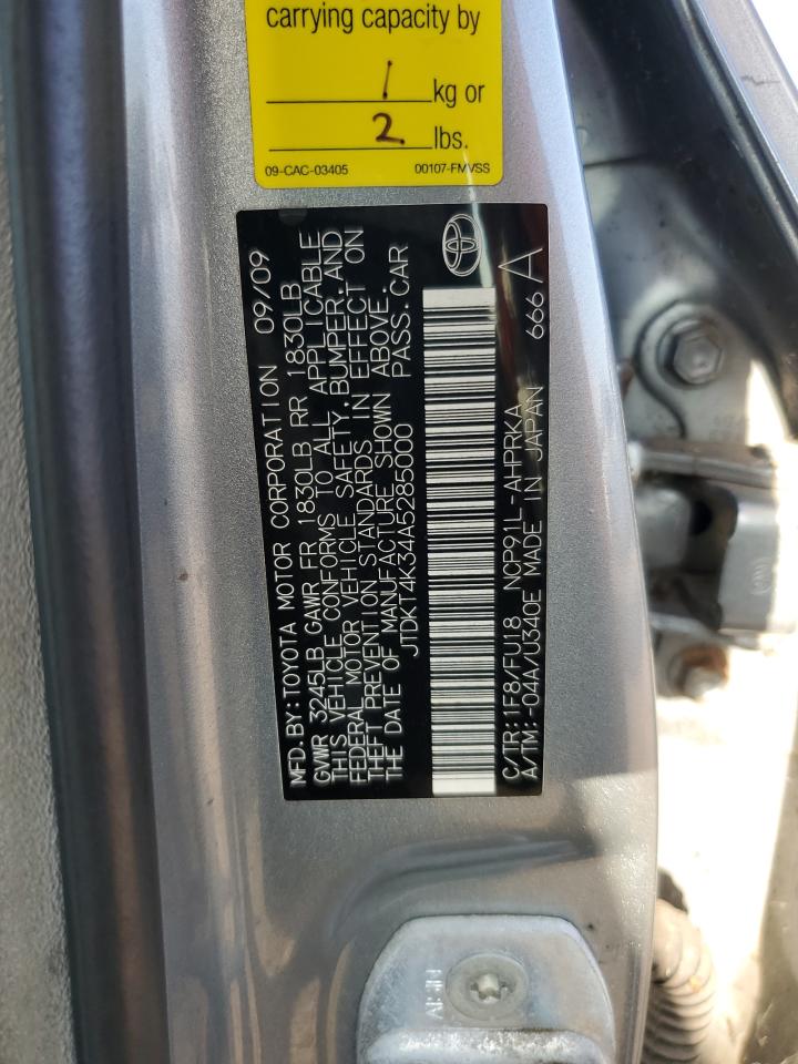 2010 Toyota Yaris VIN: JTDKT4K34A5285000 Lot: 81120185