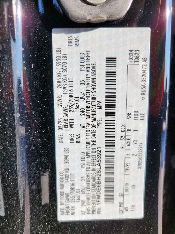 2025 Ford Bronco VIN: 1FMDE6BH2SLA53921 Lot: 71831095