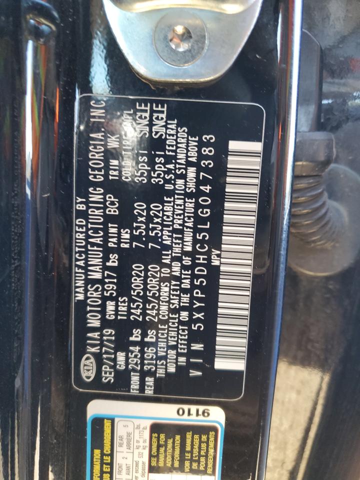 2020 Kia Telluride Sx VIN: 5XYP5DHC5LG047383 Lot: 83963305