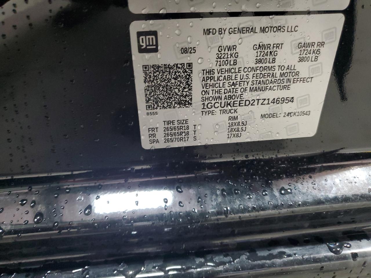 2026 Chevrolet Silverado K1500 Rst VIN: 1GCUKEED2TZ146954 Lot: 84634875