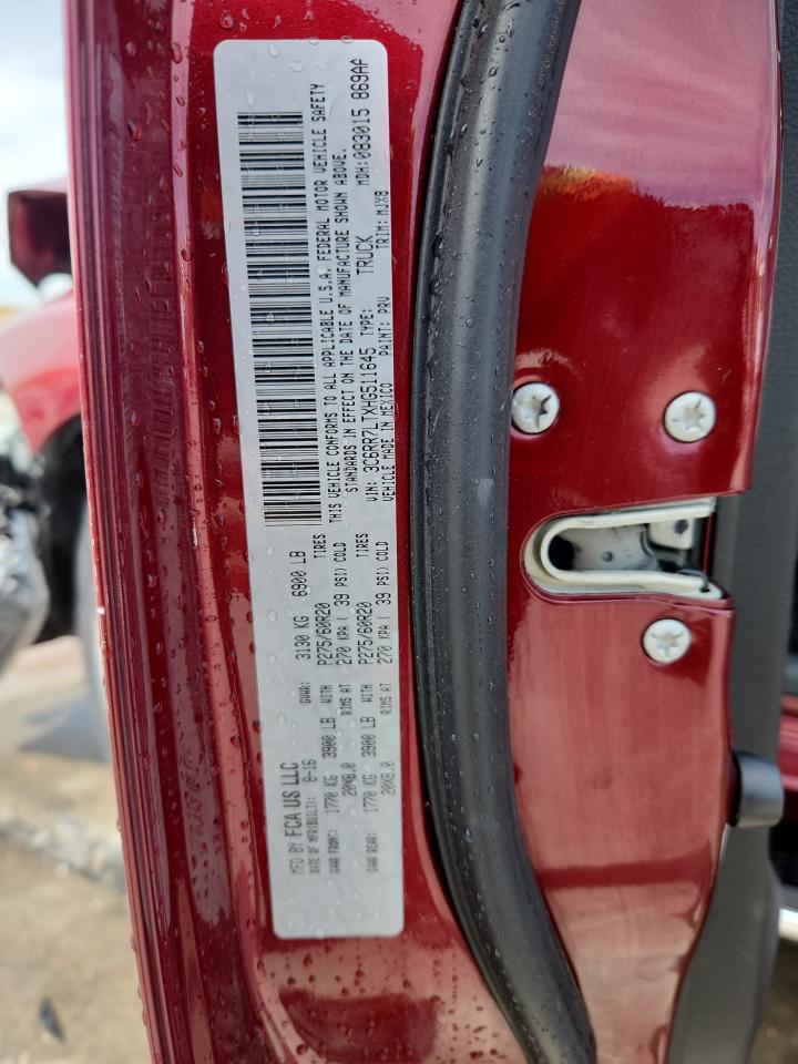 2017 Ram 1500 Slt VIN: 3C6RR7LTXHG511645 Lot: 80811995