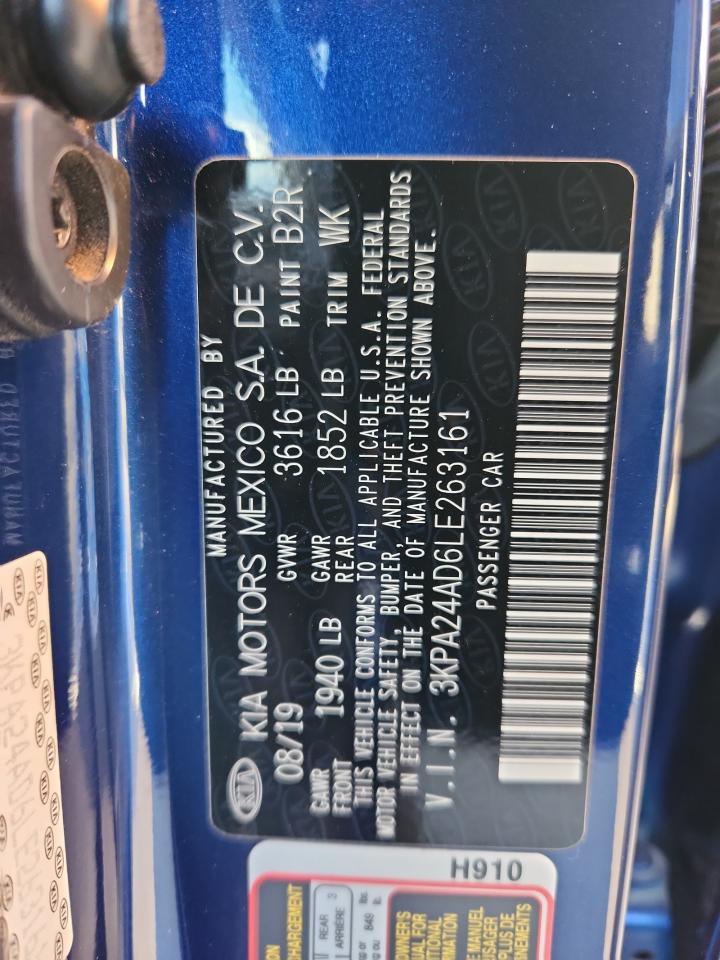 2020 Kia Rio Lx VIN: 3KPA24AD6LE263161 Lot: 71833825