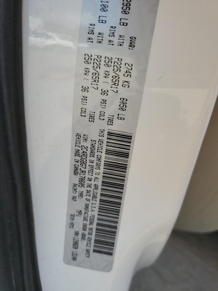 2018 Dodge Grand Caravan Se VIN: 2C4RDGBG7JR170605 Lot: 70445085