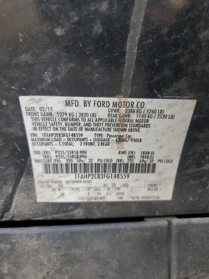 2015 Ford Taurus Sel VIN: 1FAHP2E83FG148559 Lot: 80963465