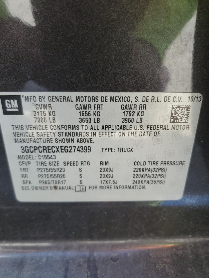 2014 Chevrolet Silverado C1500 Lt VIN: 3GCPCRECXEG274399 Lot: 81762145