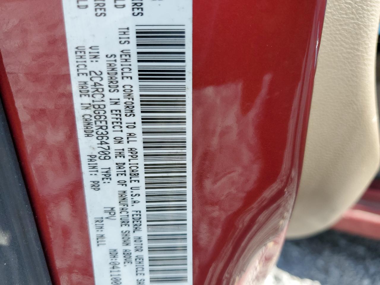 2014 Chrysler Town & Country Touring VIN: 2C4RC1BG6ER364709 Lot: 84215595