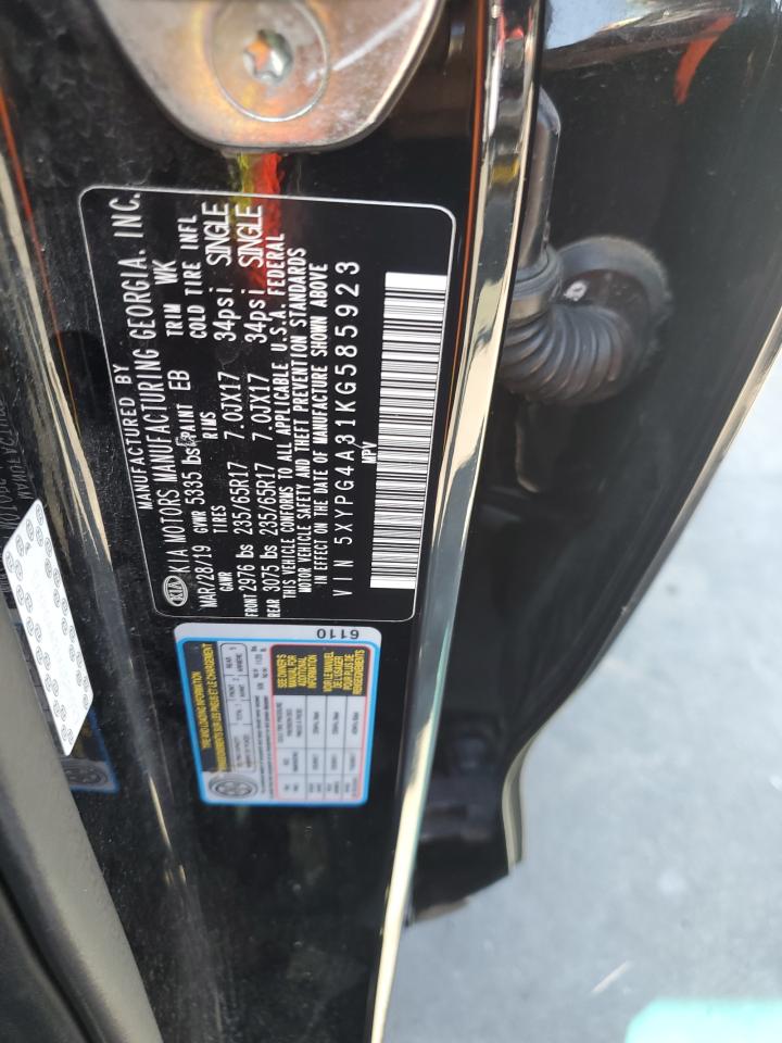 2019 Kia Sorento L VIN: 5XYPG4A31KG585923 Lot: 71959325