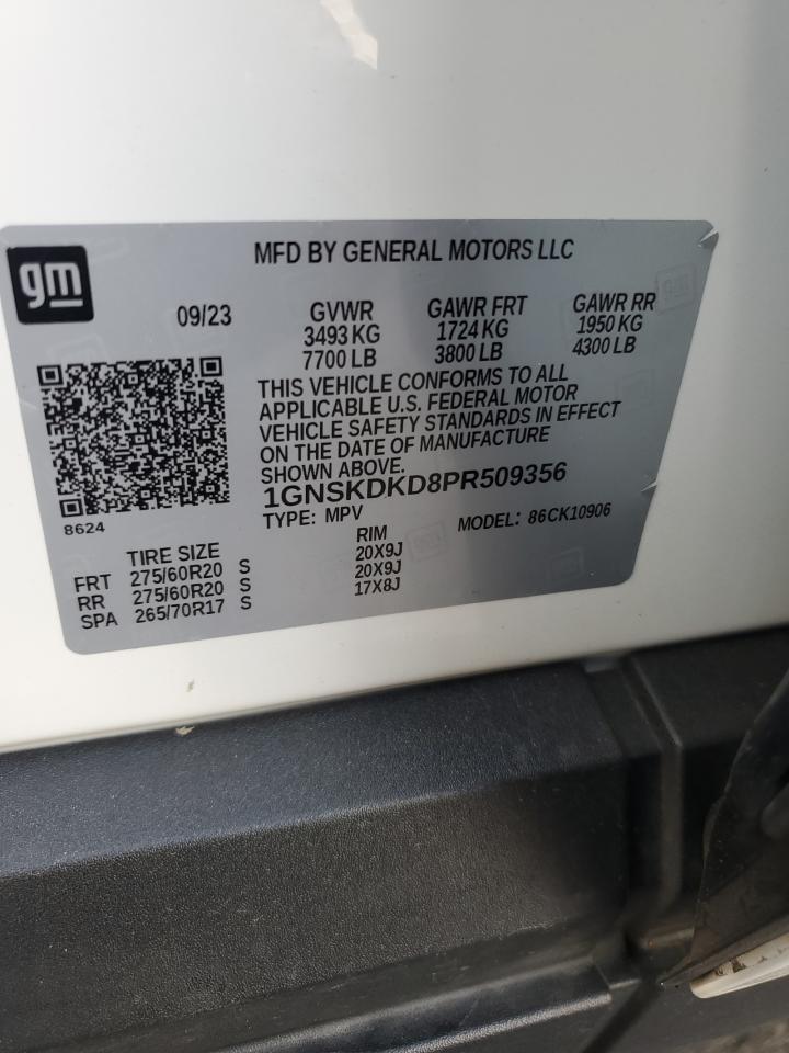 2023 Chevrolet Suburban K1500 Z71 VIN: 1GNSKDKD8PR509356 Lot: 84759665
