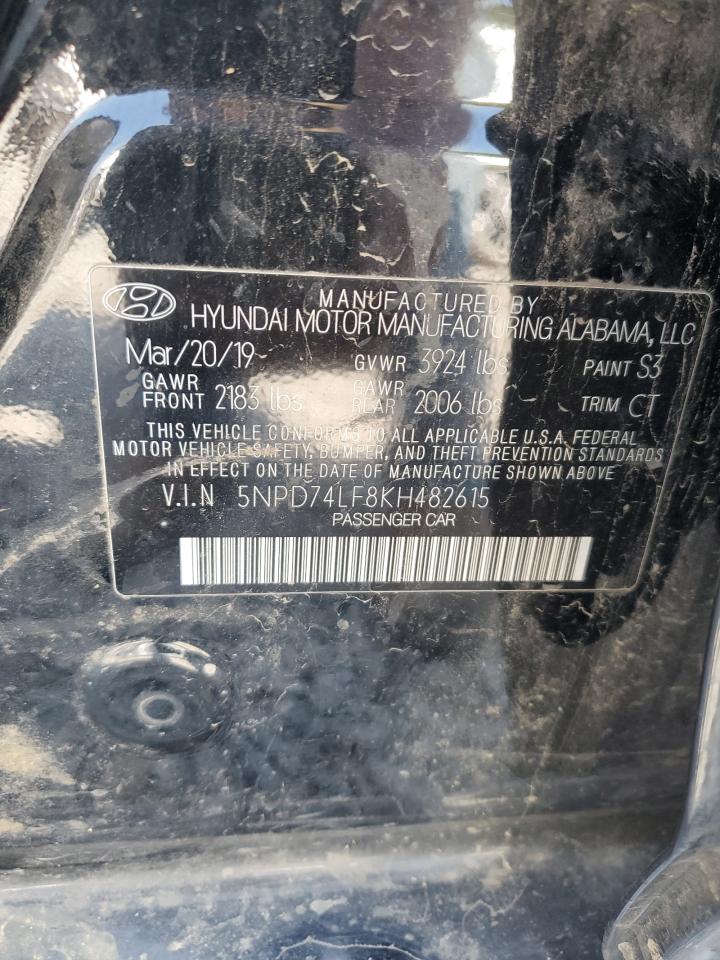 2019 Hyundai Elantra Se VIN: 5NPD74LF8KH482615 Lot: 71641425