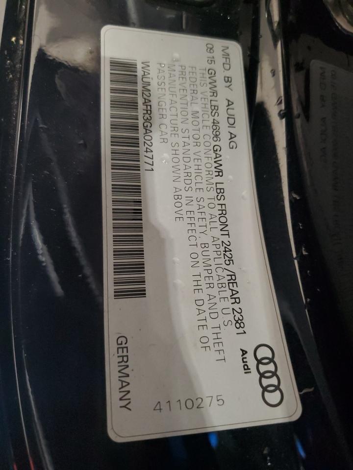 2016 Audi A5 Premium Plus S-Line VIN: WAUM2AFR3GA024771 Lot: 83797865