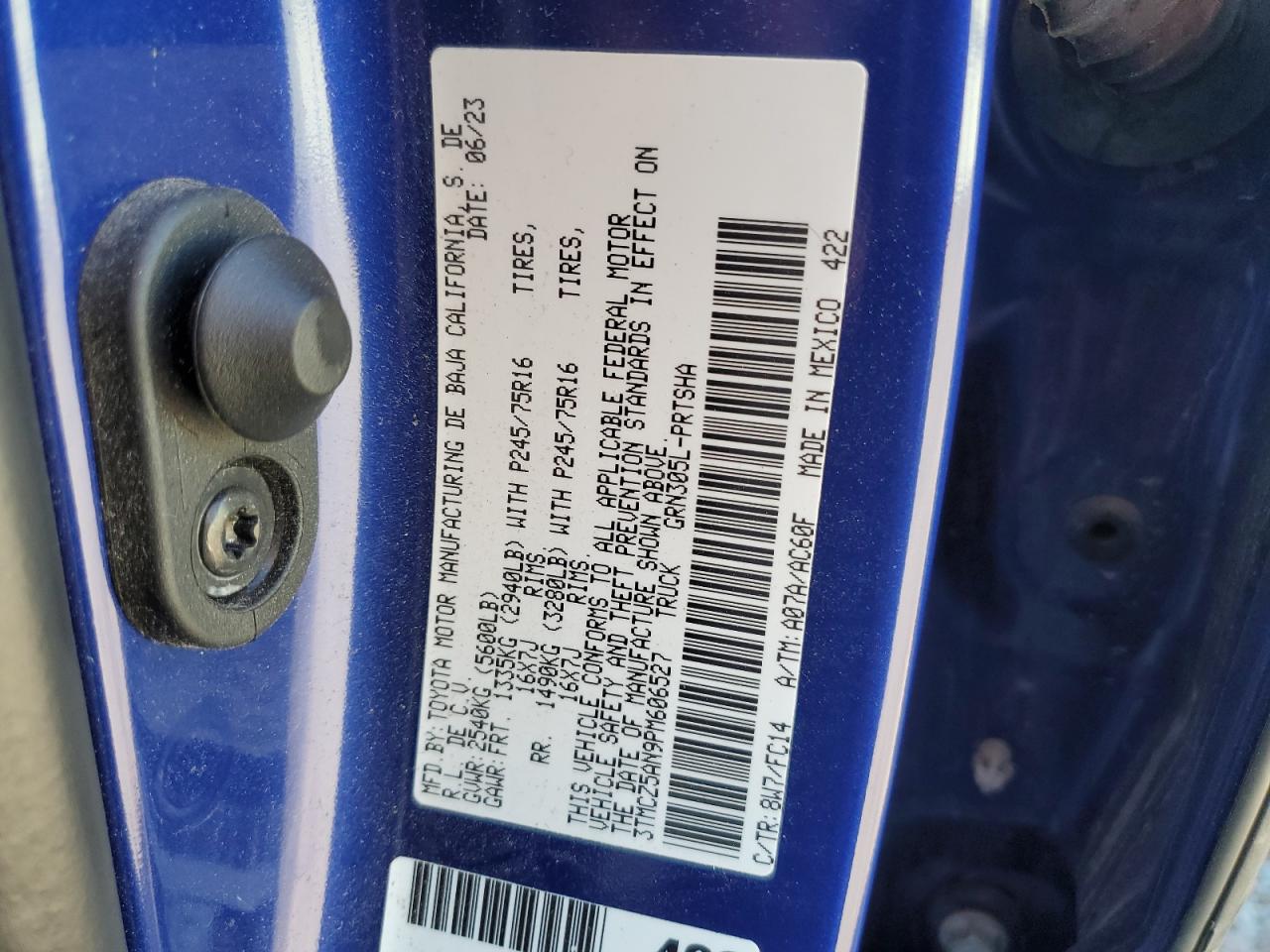 2023 Toyota Tacoma Double Cab VIN: 3TMCZ5AN9PM606527 Lot: 84165555