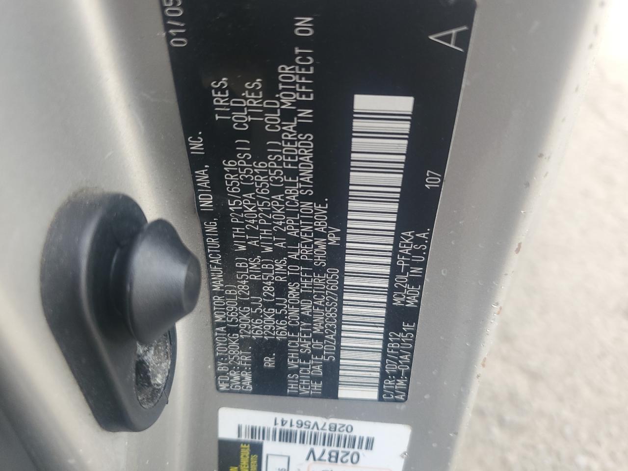 2005 Toyota Sienna Ce VIN: 5TDZA23C85S276050 Lot: 71490175