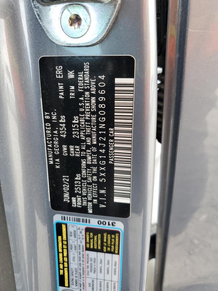 2022 Kia K5 Lxs VIN: 5XXG14J21NG089604 Lot: 80678645