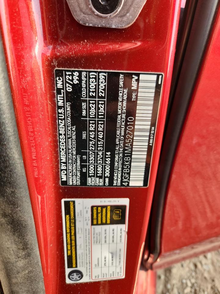 2021 Mercedes-Benz Gle 450 4Matic VIN: 4JGFB5KB1MA527010 Lot: 71963145