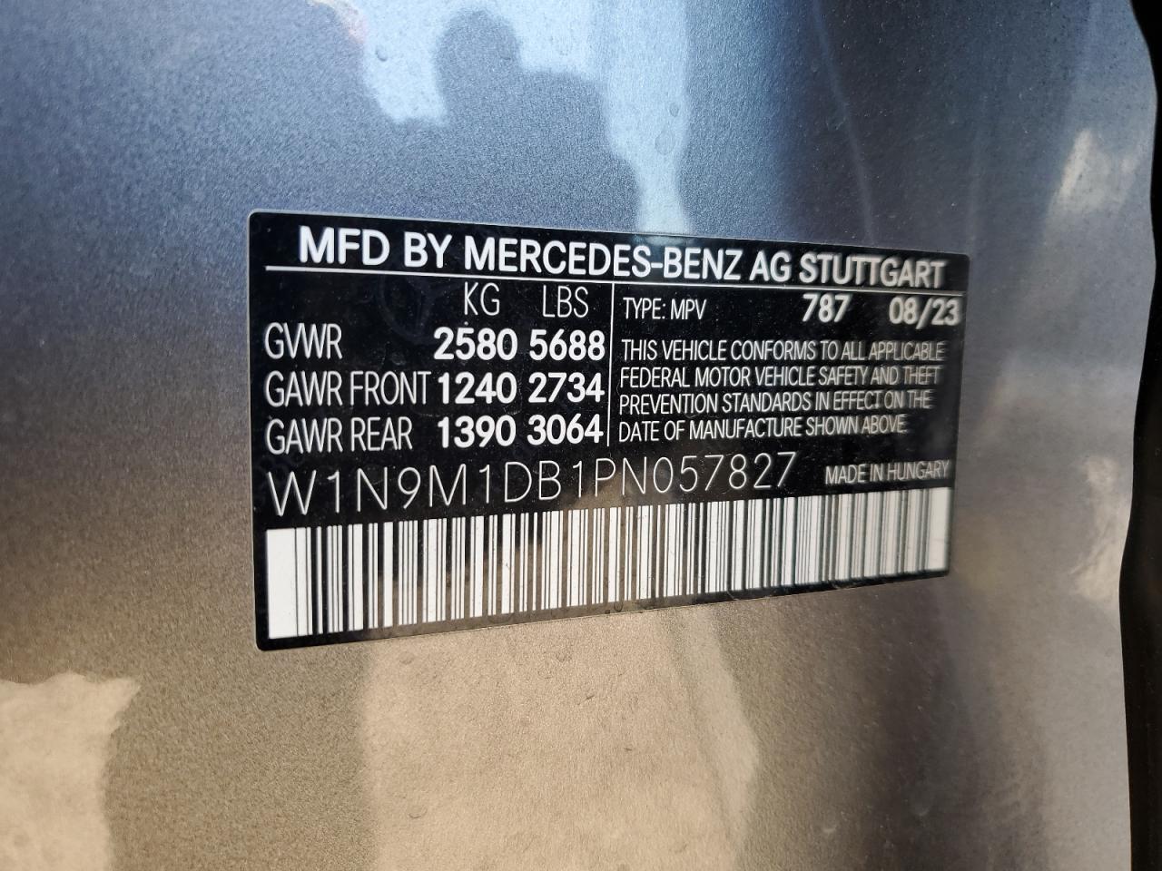 2023 Mercedes-Benz Eqb 350 4Matic VIN: W1N9M1DB1PN057827 Lot: 81740775