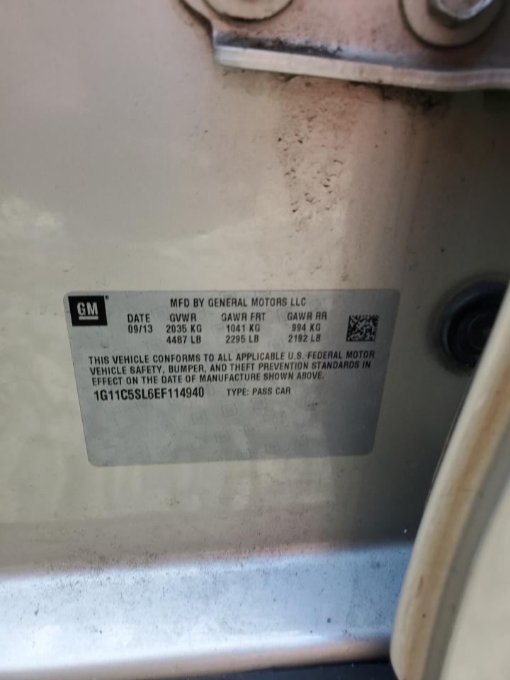 2014 Chevrolet Malibu 1Lt VIN: 1G11C5SL6EF114940 Lot: 80799035