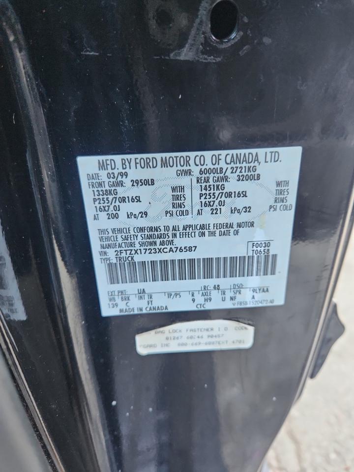 1999 Ford F150 VIN: 2FTZX1723XCA76587 Lot: 83867715