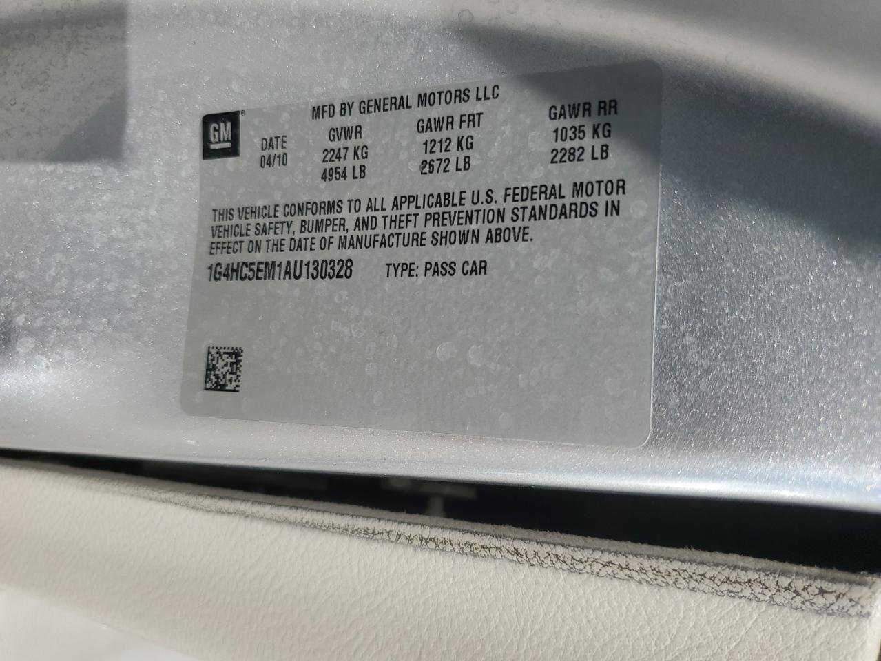 2010 Buick Lucerne Cxl VIN: 1G4HC5EM1AU130328 Lot: 81263035