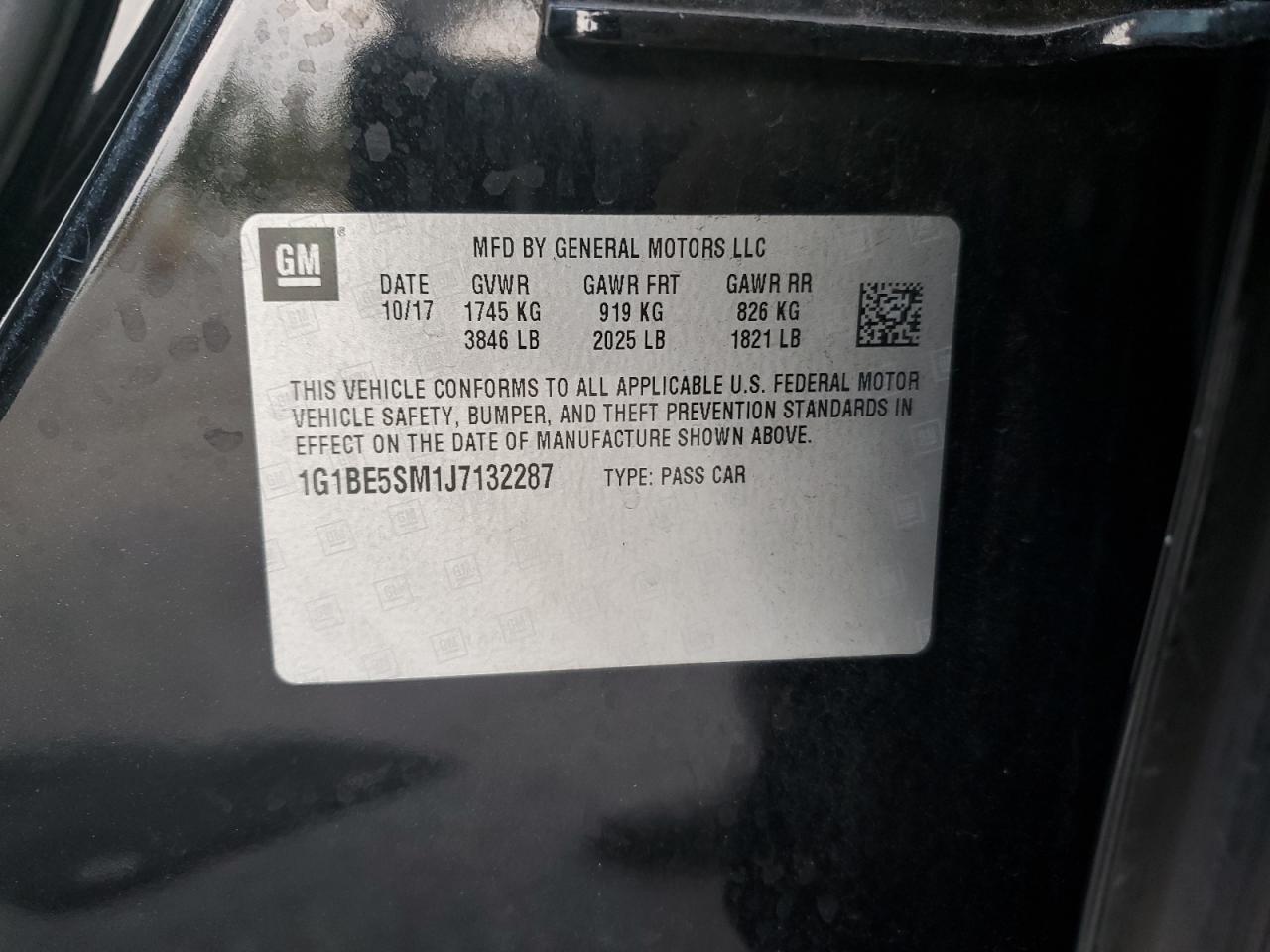 2018 Chevrolet Cruze Lt VIN: 1G1BE5SM1J7132287 Lot: 84811955