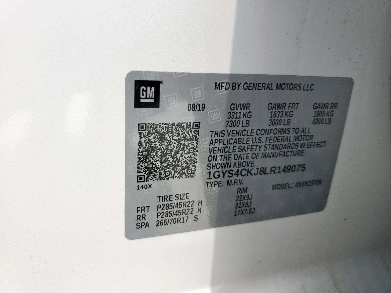 2020 Cadillac Escalade Premium Luxury VIN: 1GYS4CKJ8LR149075 Lot: 80820875