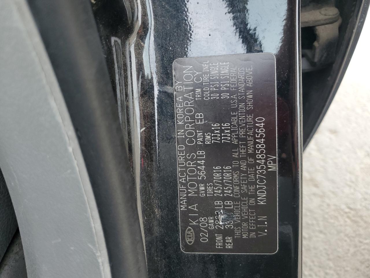2008 Kia Sorento Ex VIN: KNDJC735485845640 Lot: 81070615