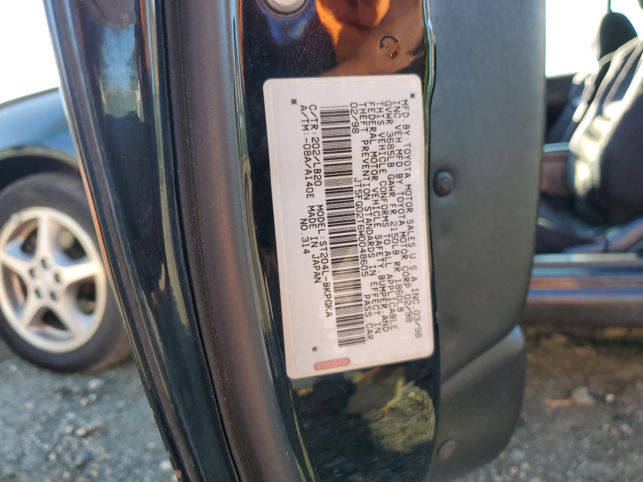 1998 Toyota Celica Gt VIN: JT5FG02T6W0048605 Lot: 81377685