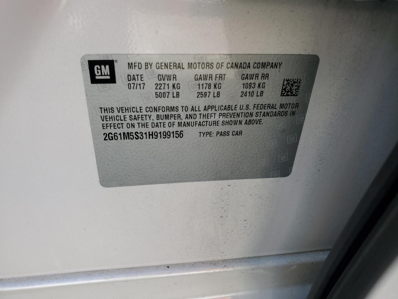 2017 Cadillac Xts Luxury VIN: 2G61M5S31H9199156 Lot: 85945775