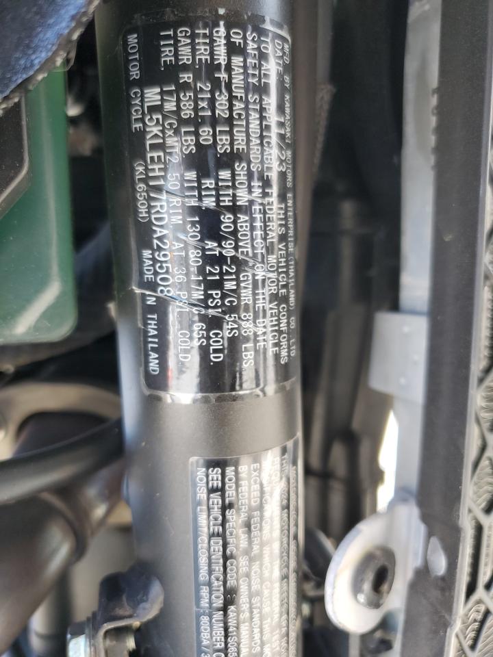 2024 Kawasaki Kl650 H VIN: ML5KLEH17RDA29508 Lot: 81407985