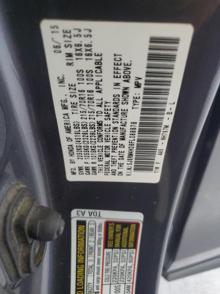 2015 Honda Cr-V Lx VIN: 5J6RM4H38FL088878 Lot: 84539815