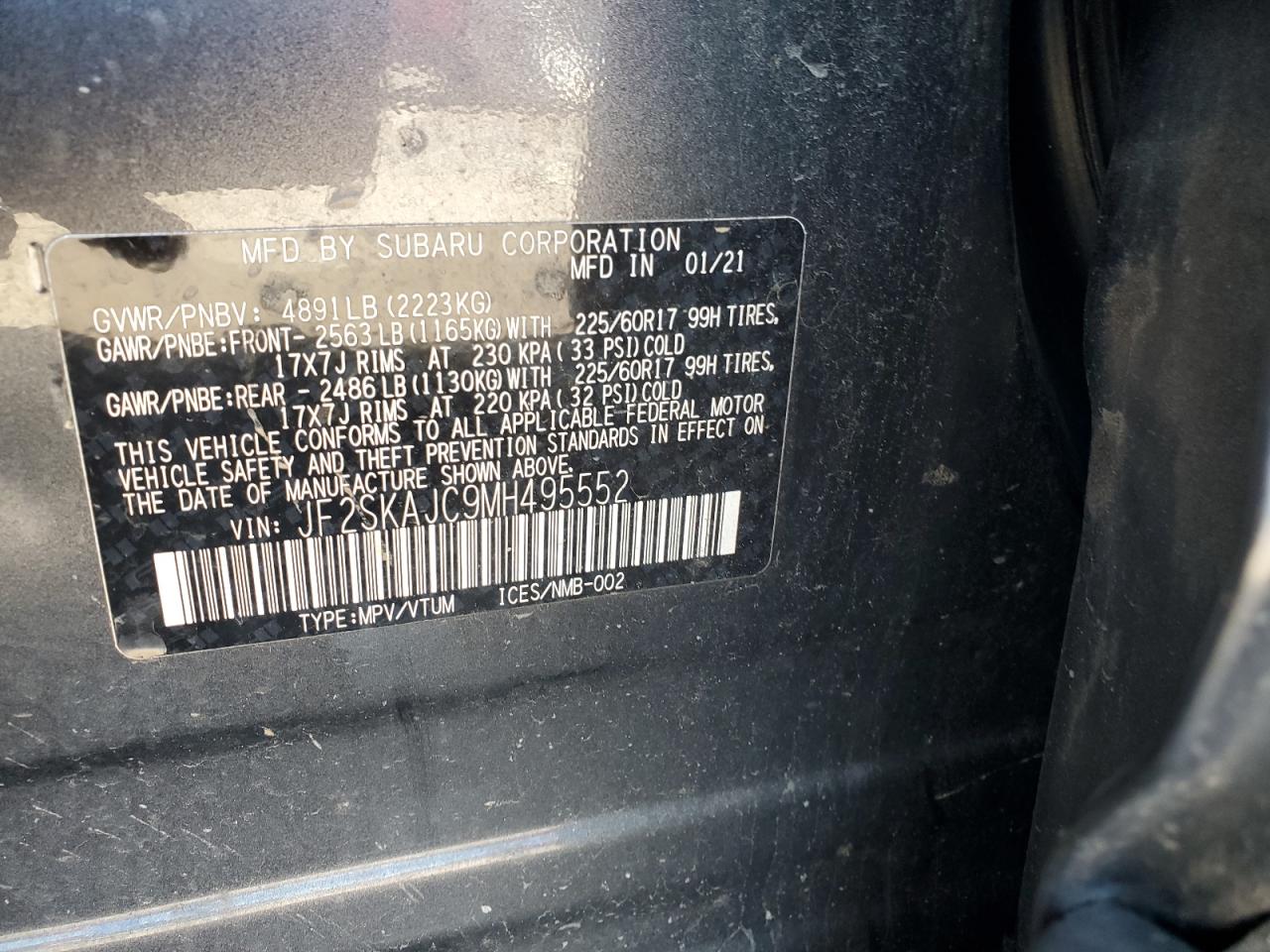 2011 Nissan Quest S VIN: JF2SKAJC9MH495552 Lot: 71622105