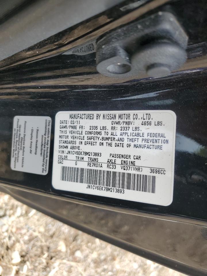 2011 Infiniti G37 Base VIN: JN1CV6EK7BM213893 Lot: 81193985