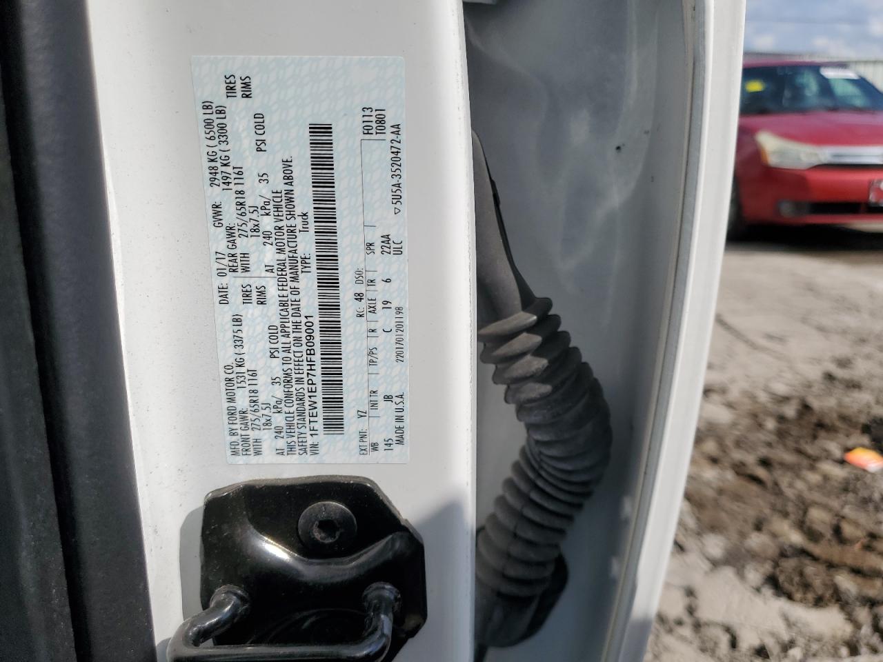 2017 Ford F150 Supercrew VIN: 1FTEW1EP7HFB09001 Lot: 81039935