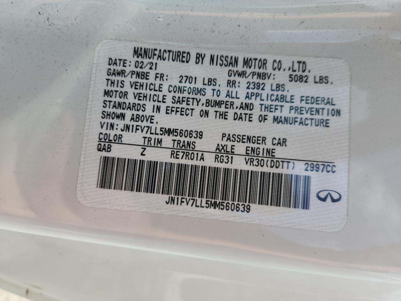 2021 Infiniti Q60 Red Sport 400 VIN: JN1FV7LL5MM560639 Lot: 84452765