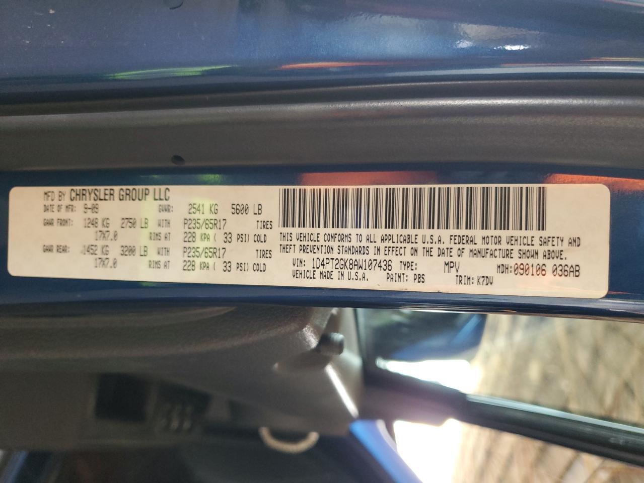 2010 Dodge Nitro Se VIN: 1D4PT2GK8AW107436 Lot: 71133165