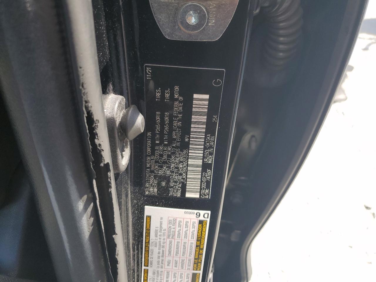 2022 Lexus Gx 460 VIN: JTJKM7BX0N5313735 Lot: 72011055