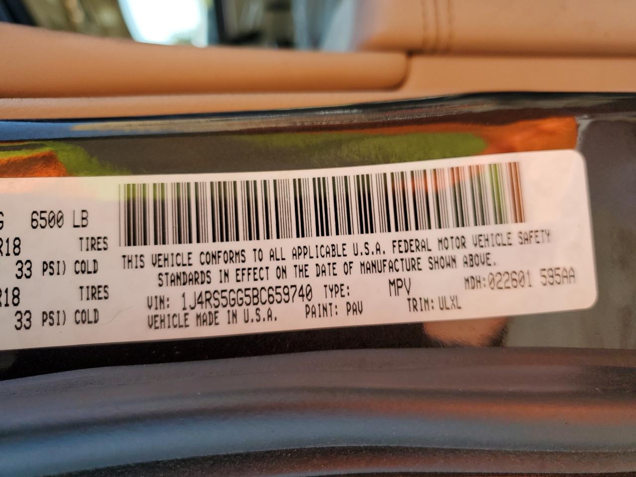 2011 Jeep Grand Cherokee Limited VIN: 1J4RS5GG5BC659740 Lot: 71606295