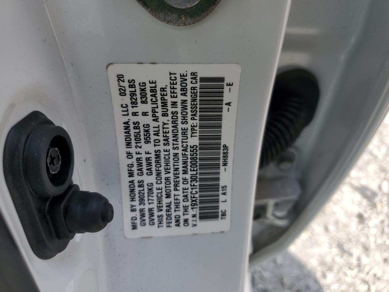 2020 Honda Civic Ex VIN: 19XFC1F30LE008555 Lot: 72079015
