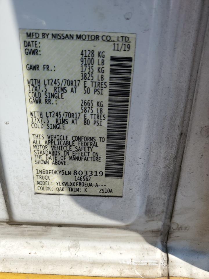 2020 Nissan Nv 2500 S VIN: 1N6BF0KY5LN803319 Lot: 71830985