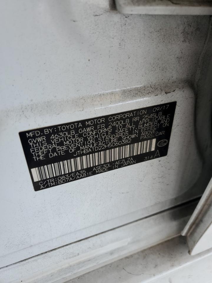 2017 Lexus Is 200T VIN: JTHBA1D22H5060382 Lot: 81798285