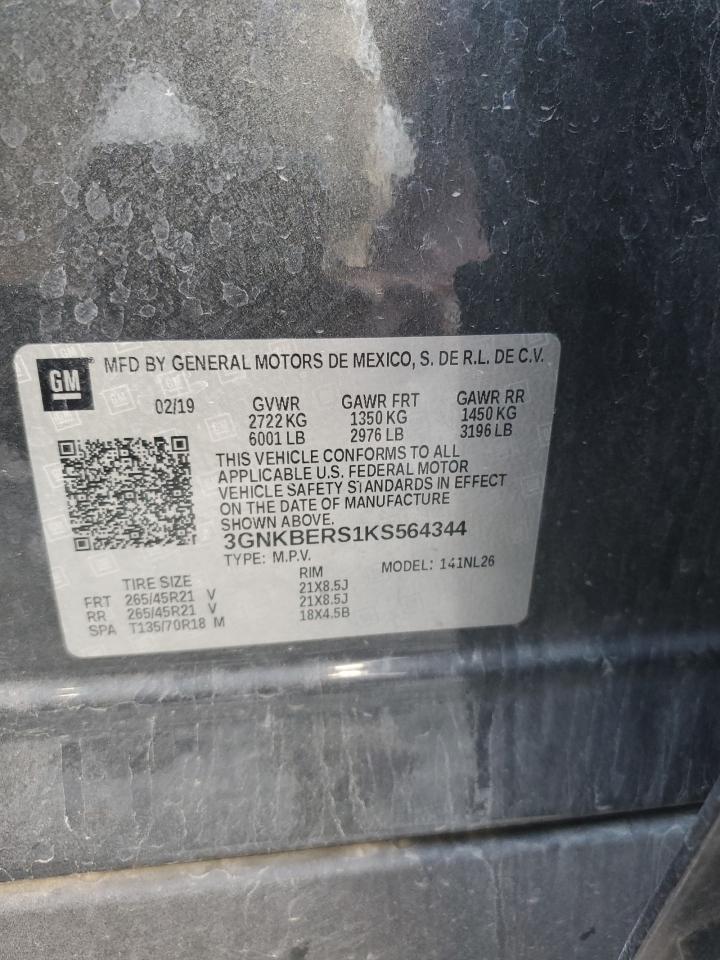 2019 Chevrolet Blazer Rs VIN: 3GNKBERS1KS564344 Lot: 84399085