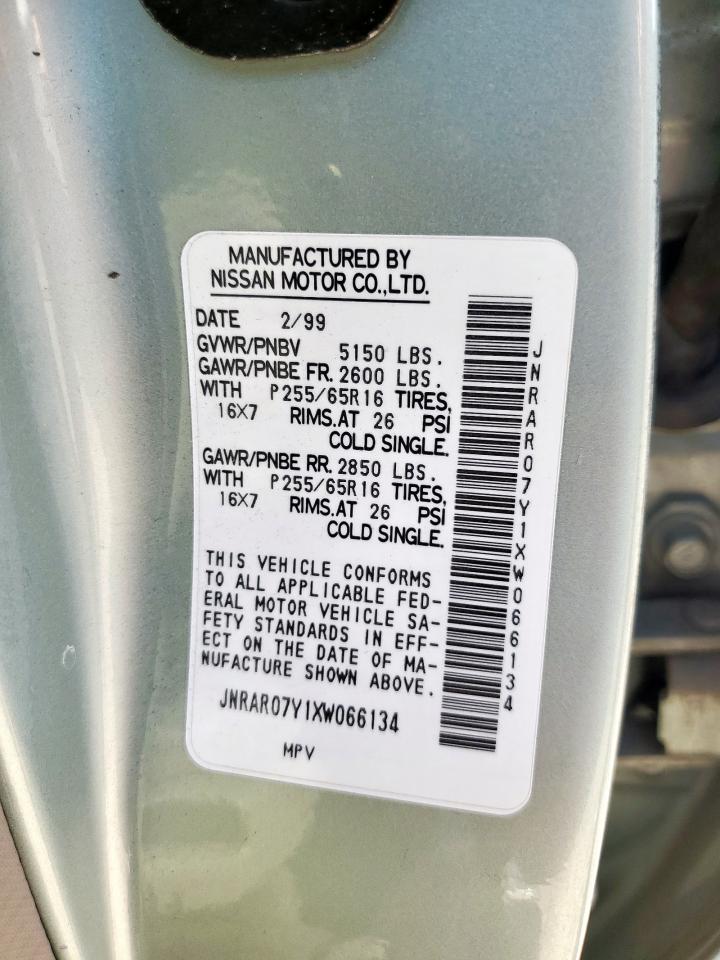 1999 Infiniti Qx4 VIN: JNRAR07Y1XW066134 Lot: 80324295