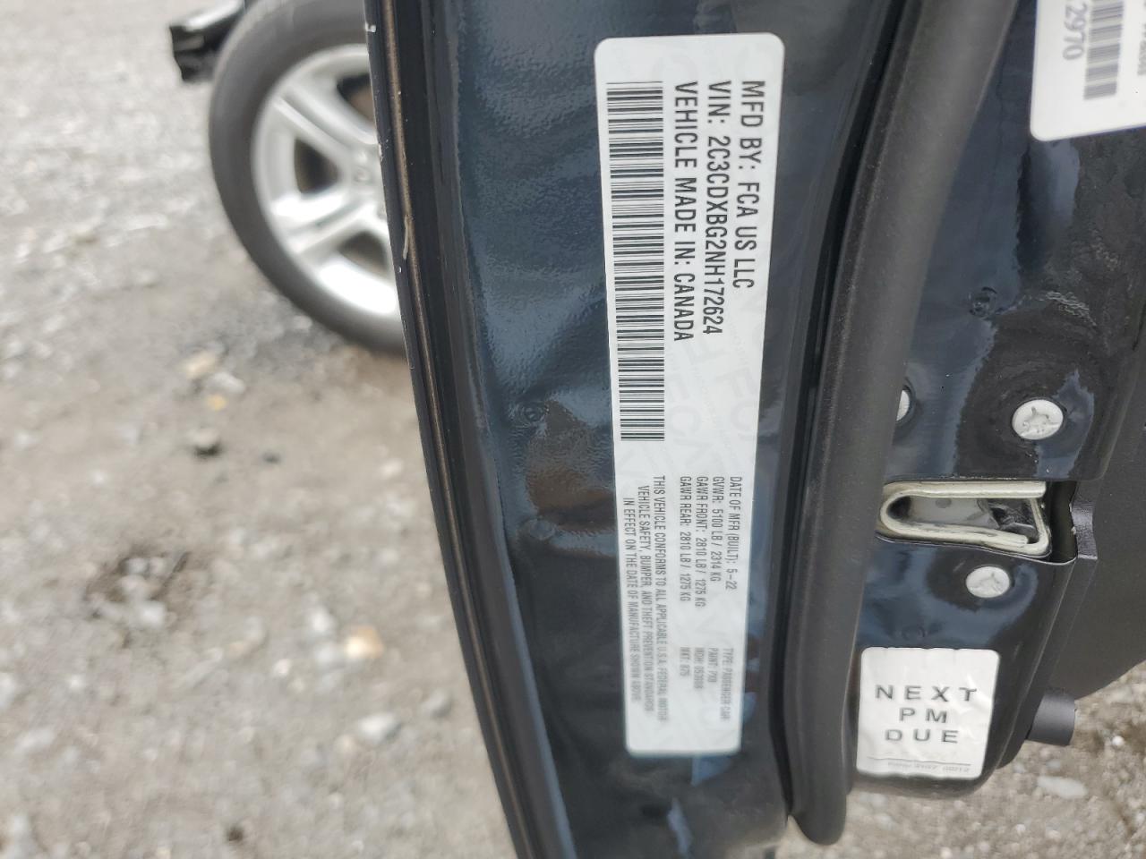 2022 Dodge Charger Sxt VIN: 2C3CDXBG2NH172624 Lot: 70943025